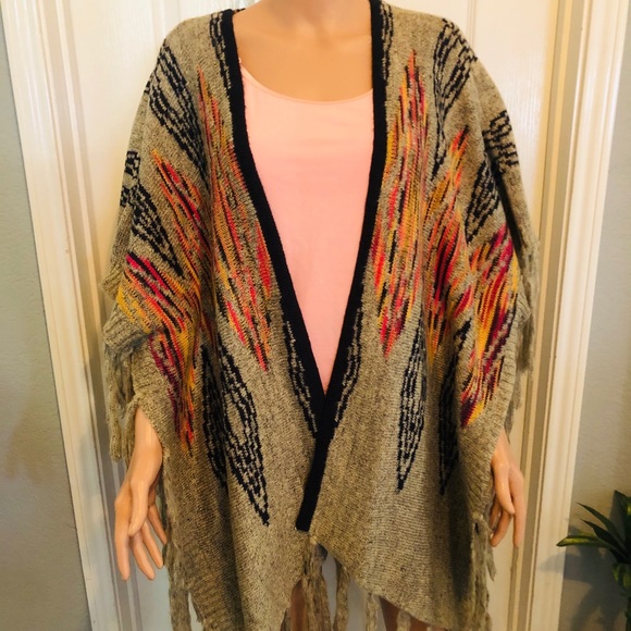 Indigo Thread Co. Multi Colored Poncho/Shawl - Picture 3 of 7